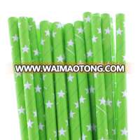 Hot Sale Colorful Star Disposable Paper Straw,  For Birthday Party Supplies Decoration Straw