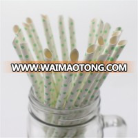 Green Dot Disposable Bubble Tea Paper Straw Biodegradable Manufacturer