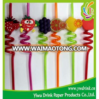 Food Grade Flexible Bend Plastic PP Drink Fruit Straw Assorted colors