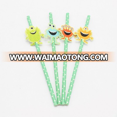 factory wholesale disposable big eye monster style paper straw topper