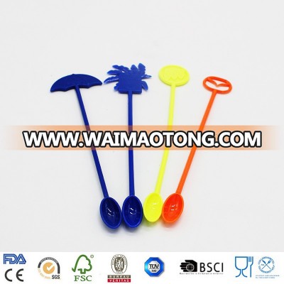 new design pure color plastic spoon stirrer