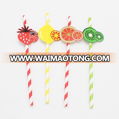 New Product Custom Disposable Fruit Style Paper Straw Topper