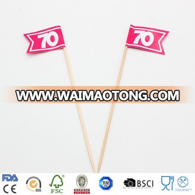 new design pure color number flag toothpicks