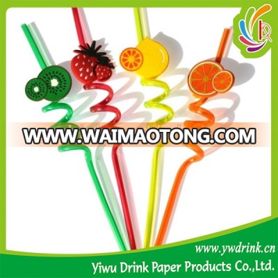 Hot Selling Fruit Topper PP Hard Plastic Drinking Juice Straw