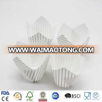 Stripe Tulip wholesale custom printed paper tulip cupcake for cake