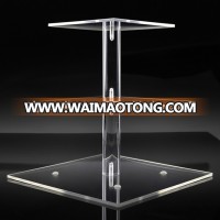 Custom acrylic square wedding cupcake and cake stand for amazom/walmart