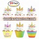 Cake Accessory Event & Party Item Type and Unicorn Wrappers Cupcake Toppers